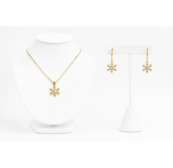 Flocon Givré - Parure ou à l'unité Boucles d'oreilles / Collier