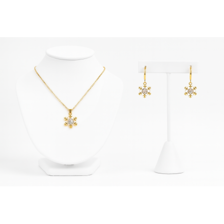 Flocon Givré - Parure ou à l'unité Boucles d'oreilles / Collier