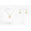 Parure Flocon Givré – Bijou Noël Collier & Boucles Acier doré Parure Flocon Givré – Bijou Noël Collier & Boucles Acier doré