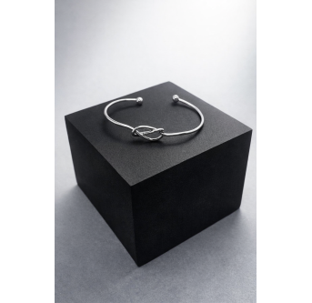 Bracelet Lien en argent 925 - Bracelet jonc fait main