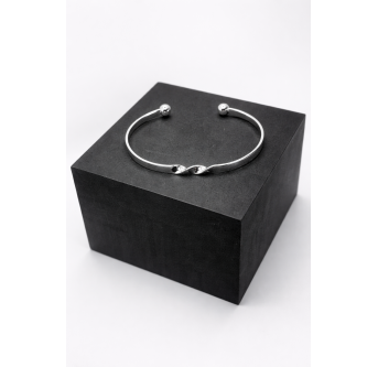 Bracelet Ondulation en Argent 925 - Bracelet jonc Ajustable Fait Main