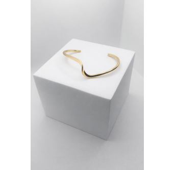 Bracelet Jonc ondulé doré - Bracelet femme élégant