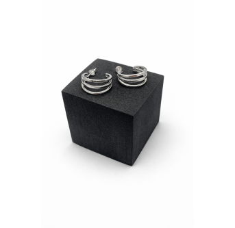 Créoles argent multi anneaux - Boucles d'oreilles femme