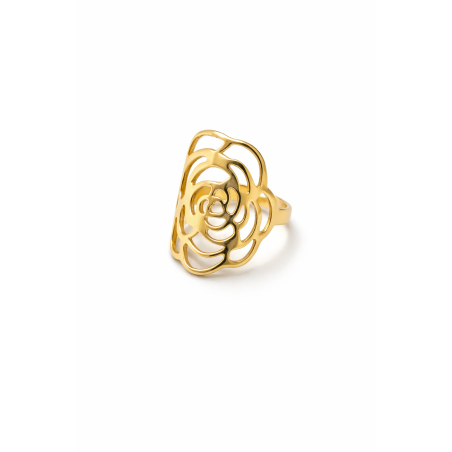 Bague Rose - Plaqué or 24K
