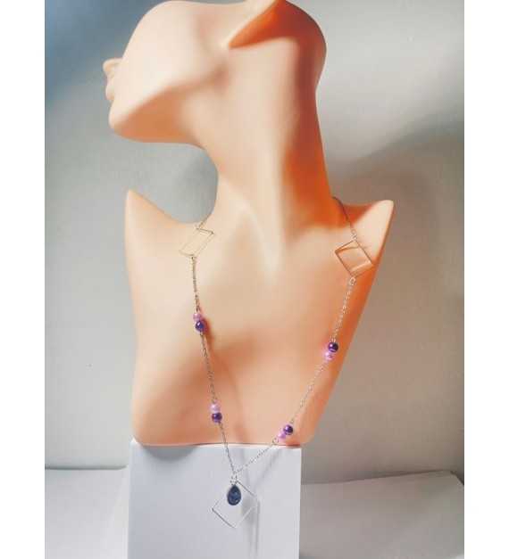 Pierre Violette – Collier en acier inoxydable avec perles