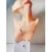 Pierre Violette – Collier élégant en acier inoxydable avec perles violettes et pendentif carré