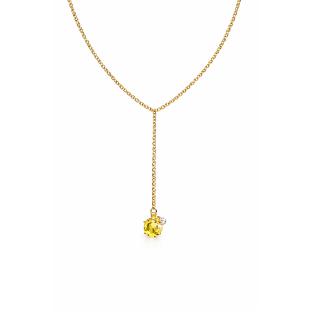 Collier Y - plaqué or 24 K