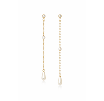 Boucles d'oreilles pendante - Plaqué or 24K