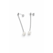 Boucles d'oreilles perles suspendues - Argent