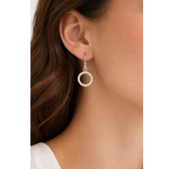 Boucles d'oreilles cercle zirconium - plaqué argent