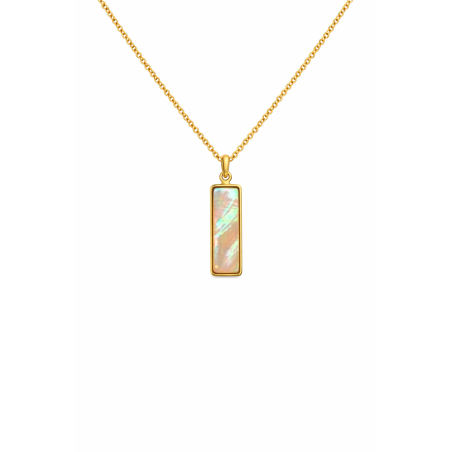 Collier Rectangle Nacré - Plaqué or 24K