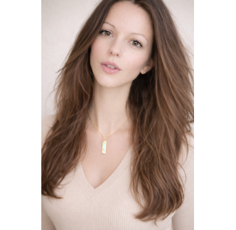 Collier Rectangle Nacré Plaqué Or 24k- Bijou Elégant Femme