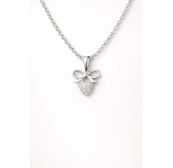 Collier Nœud Pavé - Argent 