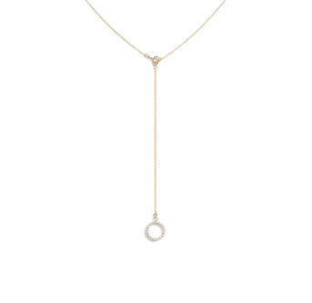 Collier dos - Cercle / plaqué or 24K