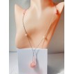 Collier argent 925 avec perles rose pâle et pendentif Pompon Rose Collier argent 925 avec perles rose pâle et pendentif Pompon Rose