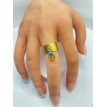 Bague ajustable or avec pendentif Goutte d'Eau turquoise élégante Bague ajustable or avec pendentif Goutte d'Eau turquoise élégante