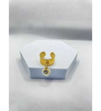 Cœur en Nacre – Collier en acier inoxydable plaqué or 24K 
