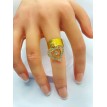 Bague ajustable or avec pendentif Coeur Strass éclatant et élégant Bague ajustable or avec pendentif Coeur Strass éclatant et élégant