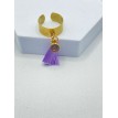 Volant Violine – Bague ajustable en acier inoxydable plaqué or 24K avec pendentif volant  Volant Violine – Bague ajustable en acier inoxydable plaqué or 24K avec pendentif volant