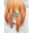 Bague ajustable argent avec pendentif cœur Ange Blanc et pierre blanche scintillante Bague ajustable argent avec pendentif cœur Ange Blanc et pierre blanche scintillante