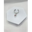 Bague ajustable argent avec pendentif Larme Argenté et pierre rose scintillante Bague ajustable argent avec pendentif Larme Argenté et pierre rose scintillante