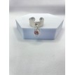 Bague ajustable argent avec pendentif Larme Argenté et pierre rose scintillante Bague ajustable argent avec pendentif Larme Argenté et pierre rose scintillante