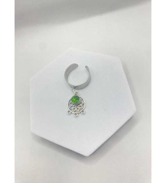Bague Rosace de Luxe en argent 925 avec pendentif rosace