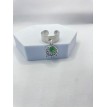 Bague ajustable Rosace de Luxe en argent 925 avec pendentif rosace et pierre verte Bague ajustable Rosace de Luxe en argent 925 avec pendentif rosace et pierre verte