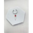 Bague ajustable argent avec pendentif Coeur Trio et pierre rouge Bague ajustable argent avec pendentif Coeur Trio et pierre rouge