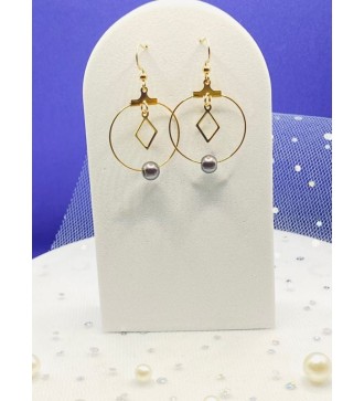 Boucles d'oreilles créole Diamant de nuit