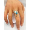 Bague ajustable Infinity Bleu en argent 925 avec pendentif infini et pierre azur Bague ajustable Infinity Bleu en argent 925 avec pendentif infini et pierre azur