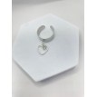 Bague ajustable Tout Argenté avec cœur et breloque strass – Argent 925 Bague ajustable Tout Argenté avec cœur et breloque strass – Argent 925