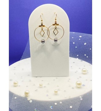 Boucles d'oreilles créole Diamant de nuit