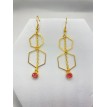 Parfum de Rose – Boucles d’oreilles pendantes octogonales en acier inoxydable plaqué or 24K Parfum de Rose – Boucles d’oreilles pendantes octogonales en acier inoxydable plaqué or 24K