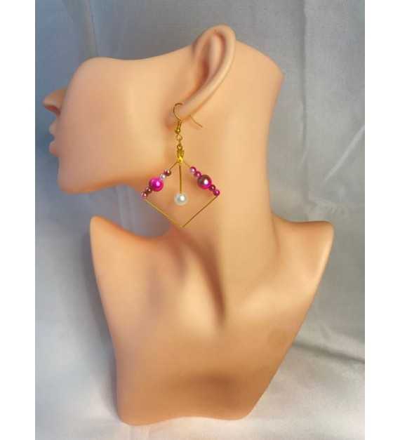 Bijoux des Rêveries – Boucles d’oreilles losange acier inoxydable