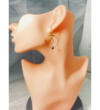 Boucles d'oreilles créole Diamant de nuit