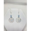 Rond de Brillance – Boucles d’oreilles pendantes argentées avec perles et pendentif étoile Rond de Brillance – Boucles d’oreilles pendantes argentées avec perles et pendentif étoile