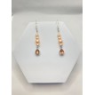Bijoux Fruité – Boucles d’oreilles pendantes avec perles couleur pêche et pendentif pierre assortie Bijoux Fruité – Boucles d’oreilles pendantes avec perles couleur pêche et pendentif pierre assortie