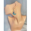 Cendrillon – Boucles d’oreilles anneaux avec perles bleues et pendentif pierre étincelante Cendrillon – Boucles d’oreilles anneaux avec perles bleues et pendentif pierre étincelante