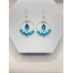 Cendrillon – Boucles d’oreilles anneaux avec perles bleues et pendentif pierre étincelante Cendrillon – Boucles d’oreilles anneaux avec perles bleues et pendentif pierre étincelante