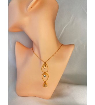 Collier en acier inoxydable or avec pendentif gouttes élégantes