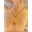 Sérénité Vitrée – Collier en acier inoxydable plaqué or 24K avec pendentif octogonal Sérénité Vitrée – Collier en acier inoxydable plaqué or 24K avec pendentif octogonal