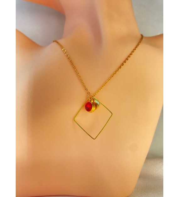 coeur Flottant – Collier en acier inoxydable plaqué or 24K 