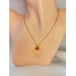 coeur Flottant – Collier en acier inoxydable plaqué or 24K avec pendentif losange, cœur doré coeur Flottant – Collier en acier inoxydable plaqué or 24K avec pendentif losange, cœur doré