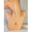 coeur Flottant – Collier en acier inoxydable plaqué or 24K avec pendentif losange, cœur doré coeur Flottant – Collier en acier inoxydable plaqué or 24K avec pendentif losange, cœur doré