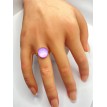 Bague ajustable en acier inoxydable doré avec cabochon Opaline Bague ajustable en acier inoxydable doré avec cabochon Opaline