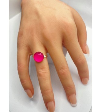 Bague ajustable en acier inoxydable argenté avec quartz