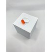 Saisons – Bague ajustable en verre orange et acier inoxydable argent Saisons – Bague ajustable en verre orange et acier inoxydable argent