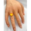 Saisons – Bague ajustable en verre orange et acier inoxydable argent Saisons – Bague ajustable en verre orange et acier inoxydable argent