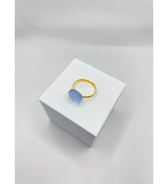 Bague ajustable en acier inoxydable doré avec verre douceur
